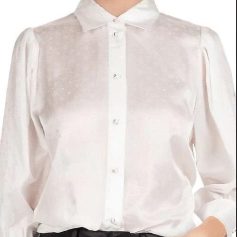 The Kooples Silk-Blend Jacquard Dot Top